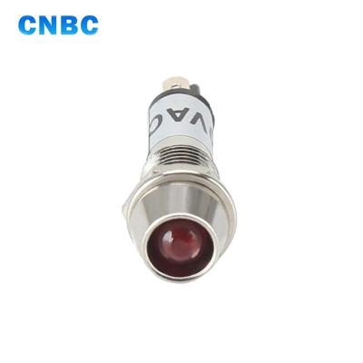 China Controller 8mm Size Metal Mini 12v 24v 110v Red Green Light Ignition Led Indicator Light 220v With Pins for sale