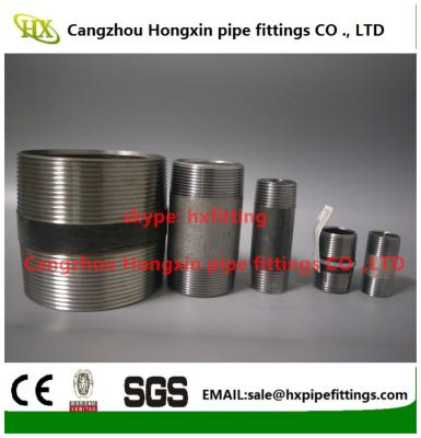 China Stahl verlegte Nippel des Rohres 1/4-4stainless, die Nippel mit NPT-/BSPfaden laufen lassen zu verkaufen