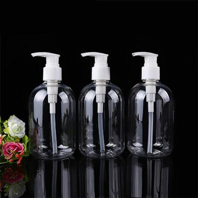 China empty shampoo shower gel bottle plastic clear PET bottle 500Ml foaming wash soap hand sanitizer pump bottle with pump en venta