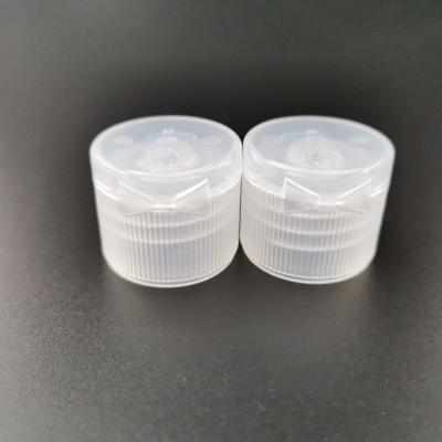 China 20/410 plastic PP transparent clear color ribbed closure flip top caps lids screw caps for sanitizer bottle zu verkaufen