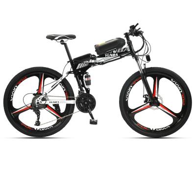 China Steel 26inch 48v 350w electric bicycle e-bike adult folding electric bicycle for sale