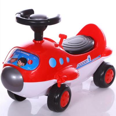 China 2018 Music China Factory Wholesale 4 Wheels Plane Shaped Baby Scooter Swing Cars for sale