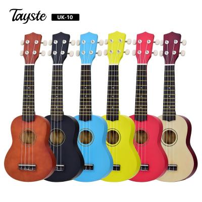 China Basswood factory supply 21 inch natural wood colorful ukulele for kids for sale