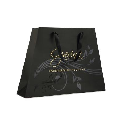 China Recyclable custom made high quality gloss/matte laminated eurotote luxury gift boutique shopping paper bag with logo for sale