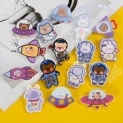 China Cute Creative Cartoon INS Brooch Acrylic Girl Clothes Convenient Tide Bag Badge Pendant Pin Jewelry Safety Pin Brooch for sale