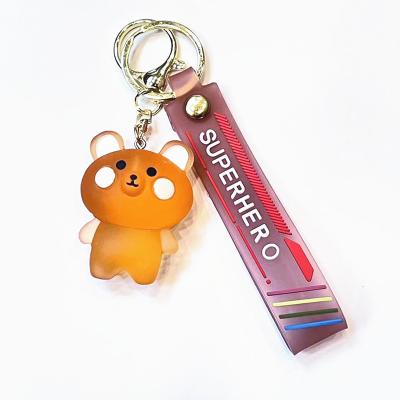 China Fashionable key chains blush wholesale rabbit bear animal series bag pendant accessories green frog key chain gift small key chain for girl for sale