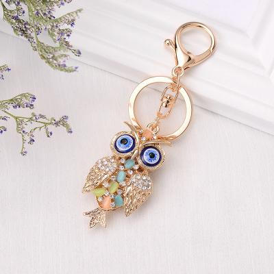 China Eco Friendly Cheap Custom Stylish Key Chain Jewelry 3d Owl Shape Metal Keychain for sale