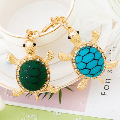 China Eco friendly turtle Crystal Point Diamond Keychain pendant turtle longevity accessory for sale