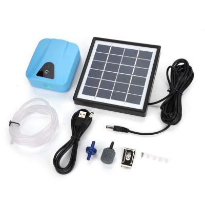 China Viable Solar Powered/DC Oxygen Pump Solar Oxygenator Water Oxygen Pump Pond Aerator with 1 Stone Aquarium Airpump 2L/min Air for sale