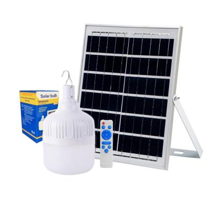 China Home Solar Bulb 50W 100W LED Light Bulb Outdoor Rechargeable Outdoor Solar Light Bulb with Remote Controller for sale