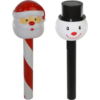 China Garden Christmas Landscaping Stake Solar Light Christmas Santa Clau Ornaments Garden House Decorations and Snowman Christmas Ornaments for sale