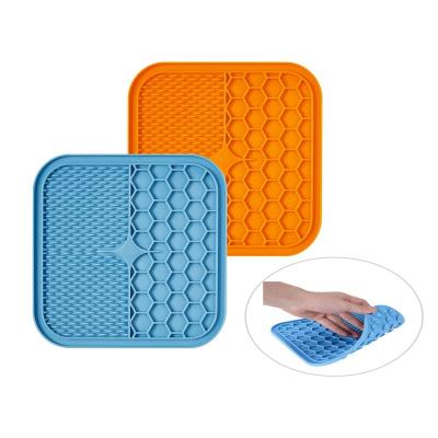 China Sustainable Pet Licking Pad Amazon Silicone Pet Food Utensil Licking Pad Slow Food Pad Slow Food Anti Clogging Basin for sale