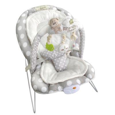 China Wholesalers Plastic Gray Candy Bear Vibrating Music Baby Bouncer Swing With Swinging Toys for sale