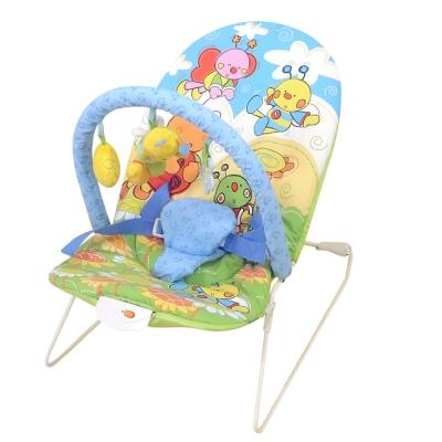 China High Quality Blue Plastic Bees Baby Printing Baby Swing Bouncer Baby Musical Rocking Chair with Vibration for sale