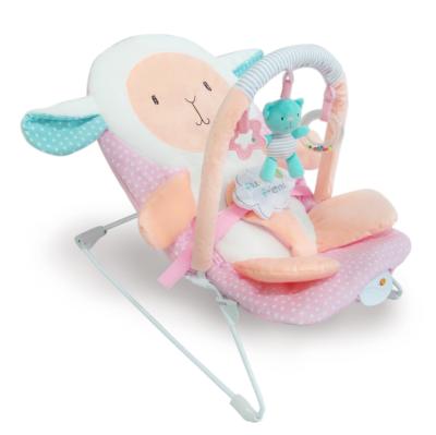 China China Factory Plastic Cartoon Soft Pink Sheep Swing Baby Bouncer For Infant for sale