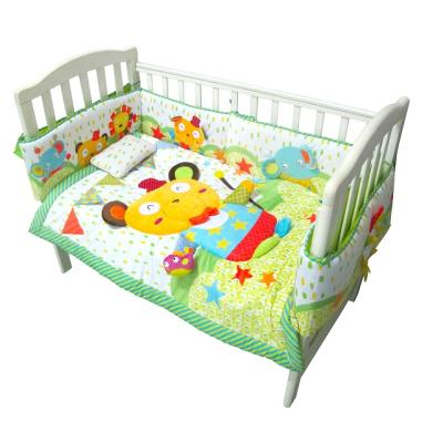 China Low Moq Nondisposable Comforter Cartoon Soft Baby Crib Set Crib Bedding For Infant for sale