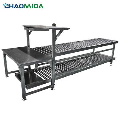 China Double-Layer Industrial Roller Conveyor Assembly Line Drum Table Te koop