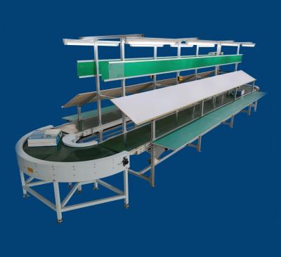 China Industrial Automatic Curve PVC Belt Conveyor 90 Degree Turning Belt Conveyors for sale