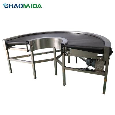 China PVC Belt Turning Conveyor Curved conveying machine adjustable speed selection conveyor zu verkaufen