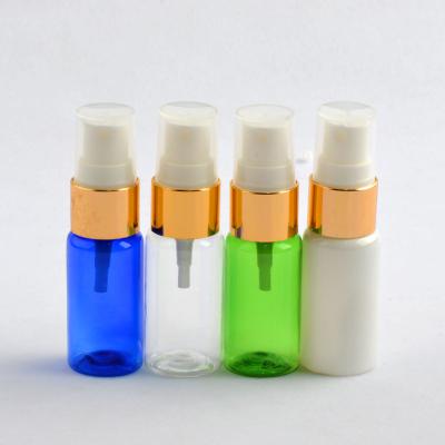 China Non Spill Wholesale Empty 15ml PET Bottle With Aluminum Mist Sprayer for sale