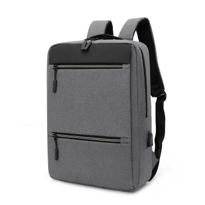 China Wholesale Cheap Wholesale Logo Custom Durable Business Travel USB Waterproof Gray Oxford 15.6 Inch Student School Bag Laptop Backpack With USB for sale