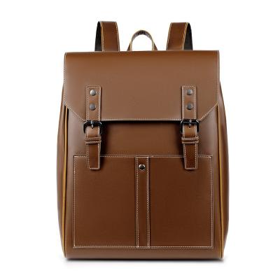 China Others Hot Selling Logo Big Capacity Popular Custom PU Man Business Waterproof Backpack for sale