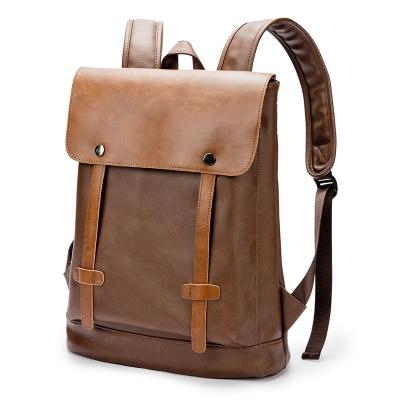 China With USB Fashion Women Men Waterproof Vintage Retro PU Leather Travel Backpack High Quality Hot Selling Custom Laptop Bag for sale