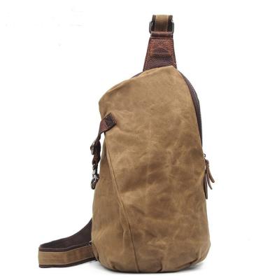 China Dropshipping Vintage Fashion Canvas Travel Shoulder Sling Waterproof Waxed Backpacks , Waxed Canvas Cross - Body Trunk Bags for sale