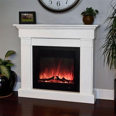 China Manufacturer Decorative Wood Fireplaces Modern Simulation Flame Free Standing Electric Fireplace With Mantel for sale