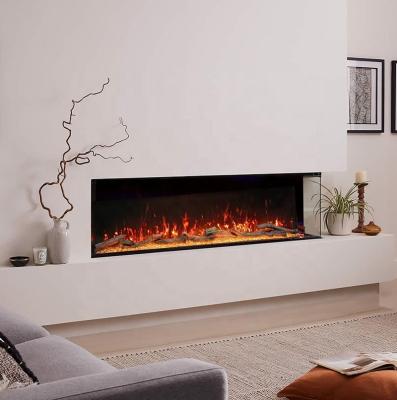 China Stunning Modern High Quality Fires Bed Fuel Diamond Crushed Mirrored Fireplace Glowing Electric Fireplaces 40 Inch for sale