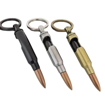 China Custom Wowei Logo Bullet Shape Keychain Bottle Opener Beer Gift Souvenir Gifts Promotion For Men Veterans for sale