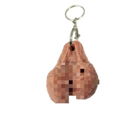 China WoWei Balls Key Chain Joke Prank Novelty Gift Funny Testicles Scrotum Pendant Keychain R-U for sale