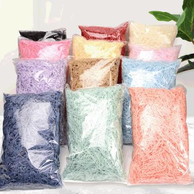 China Wowei fashionable wholesale box 100G digging craft filling bulk mixed colors fabric ply shredded paper crepe for gift box for sale