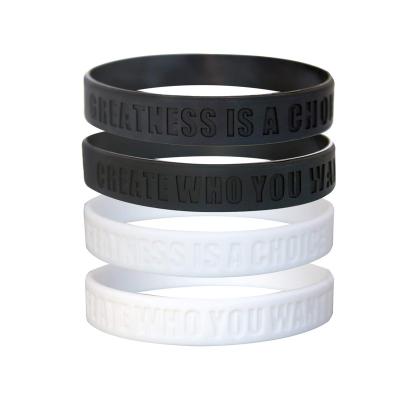 China Wowei Casual/Sporty Create Who You Want To Be Silicone Wristbands Rubber Wristbands For Fitness Basketball Lifting Team Sports for sale