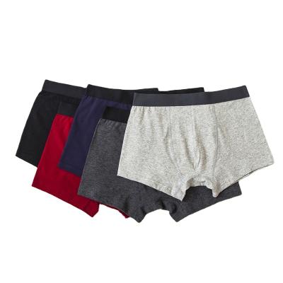 China Breathable High Quality Cotton Stretch Pure Color Cotton Boxers for sale