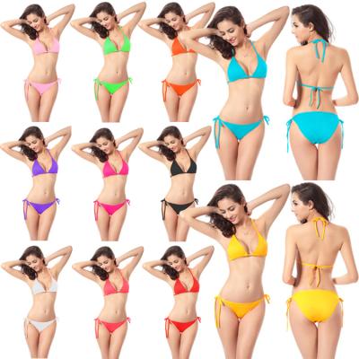 China Breathable Sexy Classic Bikini Swimsuit Set Factory Hot Selling 11candy color for sale