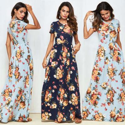 China Cyalaa-Factory Supply YM164 Women Casual Dress Boho Style Dress Summer Customizable Short Sheath Maxi Dress for sale