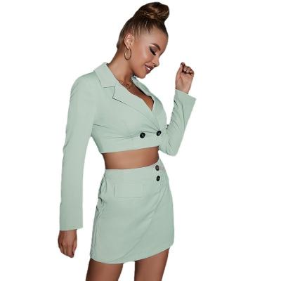 China Cyalaa Office Lady Elegant Long Sleeves Two Piece Set QUICK DRY Shorts Pants Ladies Jacket Set Suit CK021# for sale