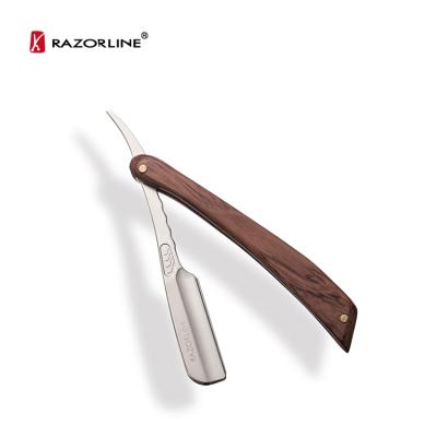 China Razorline H15WY Brown Single Wood Handle Blade High Quality Barber Shaving Razor Stainless Steel for sale