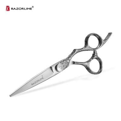 China 2021 Popular Hair Trimming Scissors Flower Handle Super Professional Hairdresser 440C Stainless Steel Hair Balancing Scissors for sale