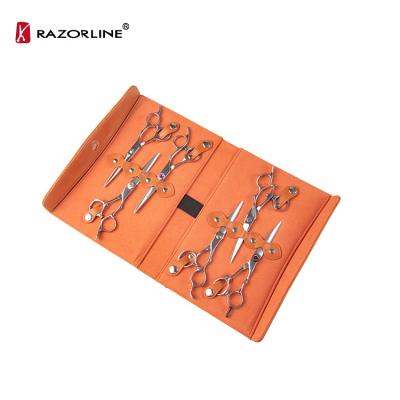 China Super Protective Hair Scissors Razorline LX05 Fiber Leather Case For 6 PCS Barber Scissors Protective Shears Set for sale