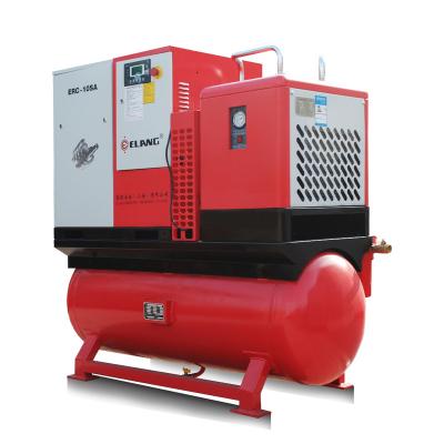 China Lubricated 10HP 7.5kw Mini Combined Screw Air Compressor Air Cooling With Air Tank for sale