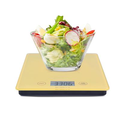 China Kitchen Food Weighing Multifunctional Tempered Glass Scale Digital Kitchen Scale With Customized Model for sale