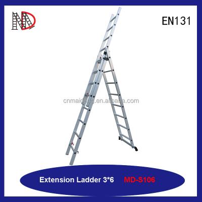 China MAIDENG Folding Ladders Aluminum 14ft (4.3m) 300 Pound 2 Sections Extension Ladders for sale