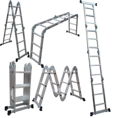 China Hot Sale 16ft Max Load Capacity 330lb Universal Ladder 4*4 Steps Folding Ladders for sale