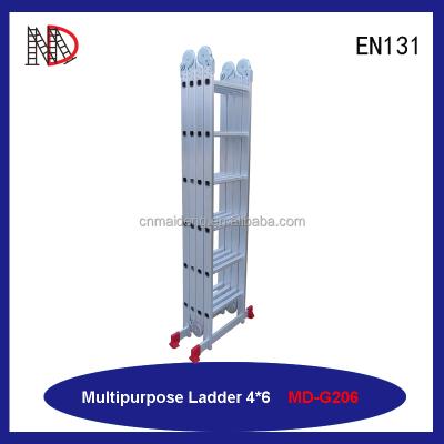 China Folding Ladders Folding Ladder Aluminum Type Steel Hinge Telescopic Universal Ladder With CE/EN131 for sale