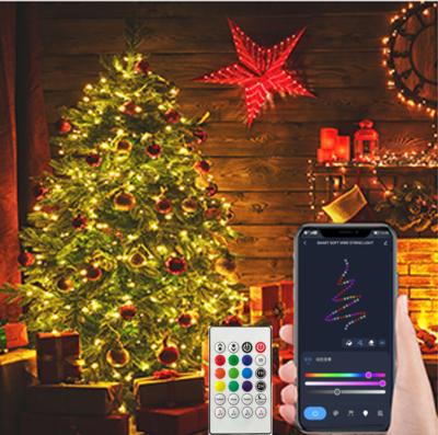 China New Trend RGBIC Tuya Contemporary Indoor Wifi BLE Smart LED Control App Electric Fairy Lights with USB Cable for Party Decoration for sale