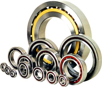 China Nylon Cage Single Row Angular Contact Bearing , Air Compressor Stainless Steel Ball Bearings for sale