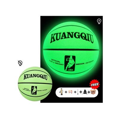 China Latest Reflective Luminous OEM Customized Training Basketball Factory Direct Sales Basketball LOGO Light Up Holographic Basketball Balls for sale