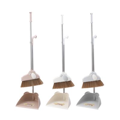 China Cute Room Floor Broom JS-2505 Cartoon Style Design Cleaning Broom With Dustpan Set for sale